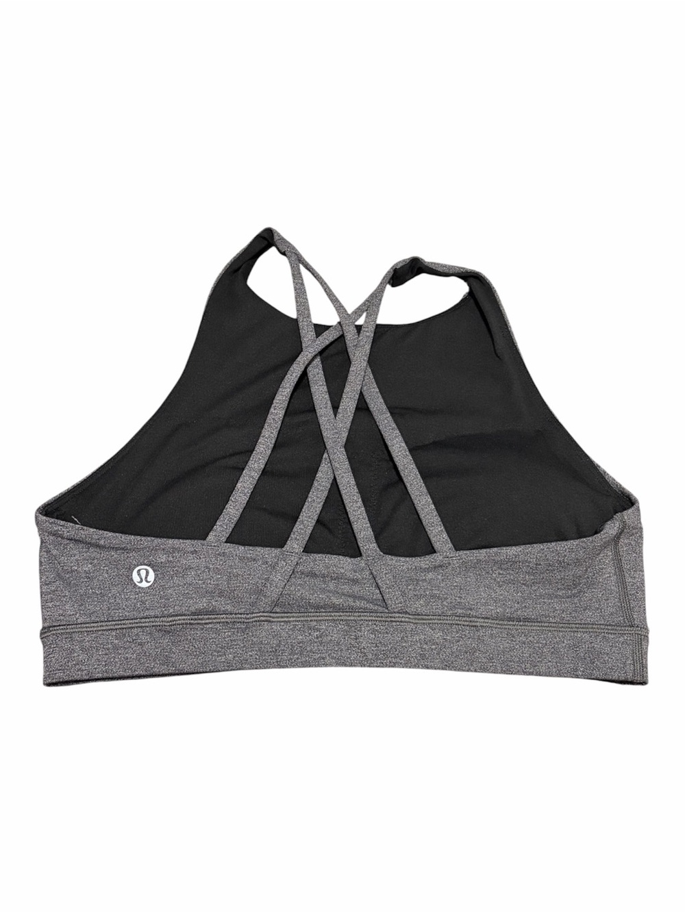 Lululemon Energy Bra High Neck Long Line Heathered Grey Size 10